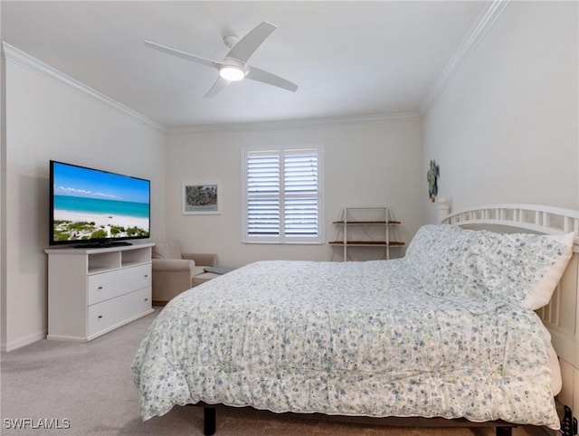 11992 Arbor Trace Dr, Fort Myers, FL 33913 - carpeted bedroom with ornamental molding and ceiling fan