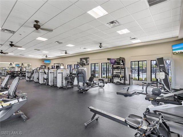 11992 Arbor Trace Dr, Fort Myers, FL 33913 - workout area featuring a drop ceiling
