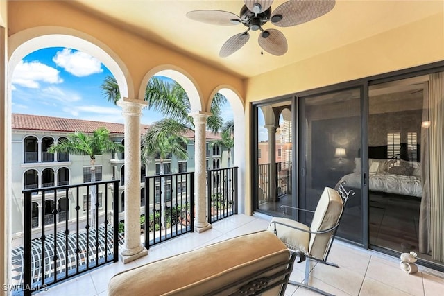23159 Amgci Way Unit 302, Estero, FL 33928 - balcony featuring a ceiling fan