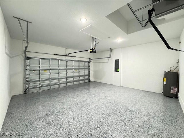 2933 Van Buren Pkwy, Cape Coral, FL 33993 - garage featuring water heater, a garage door opener, and electric panel