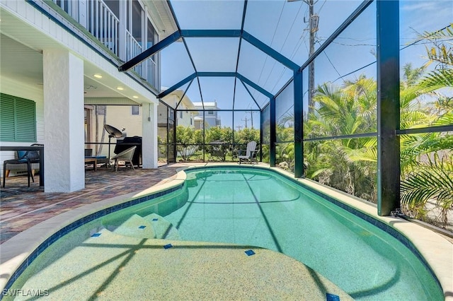 291 Mango St, Fort Myers Beach, FL 33931 - swimming pool with a patio area and a lanai