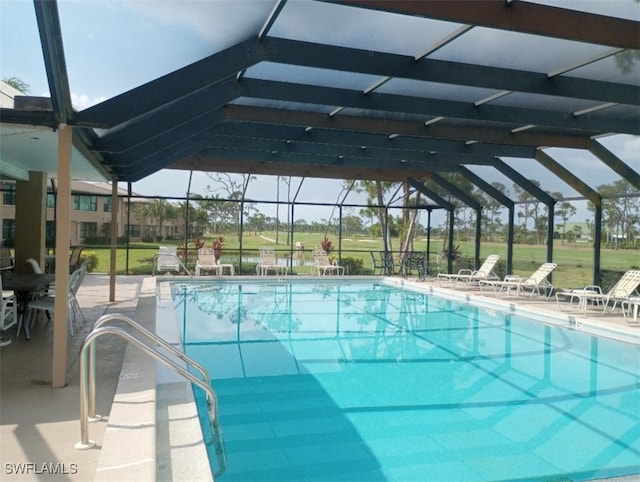 2133 SW Pine Ln Unit 1, Cape Coral, FL 33991 - outdoor pool featuring a patio area and a lanai