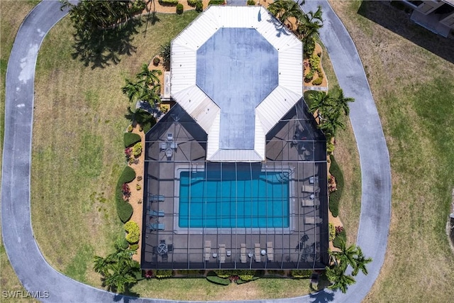 2133 SW Pine Ln Unit 1, Cape Coral, FL 33991 - view from above of property featuring a pool