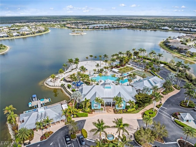 14559 Topsail Dr, Naples, FL 34114 - aerial view of a large body of water and a pool area