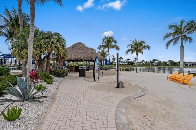 14559 Topsail Dr, Naples, FL 34114 - view of home's community with a gazebo and a water view