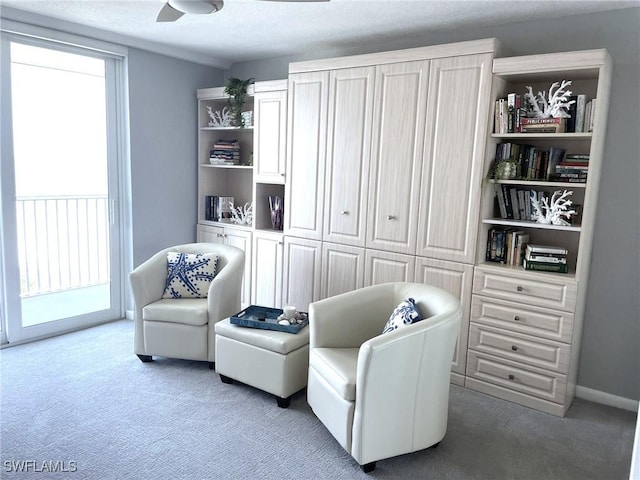 7150 Estero Blvd Unit 800, Fort Myers Beach, FL 33931 - living area with carpet floors and a textured ceiling