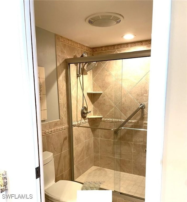 7150 Estero Blvd Unit 800, Fort Myers Beach, FL 33931 - bathroom with a stall shower and toilet