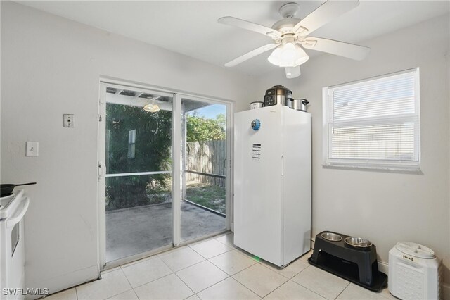11580 Dean St Unit 582, Bonita Springs, FL 34135 - entryway featuring light tile patterned flooring and ceiling fan