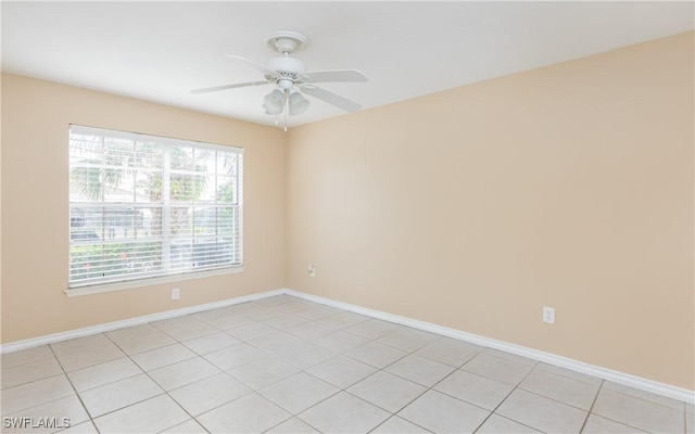3711 Del Prado Blvd S Unit 2, Cape Coral, FL 33904 - spare room featuring ceiling fan, baseboards, and light tile patterned floors
