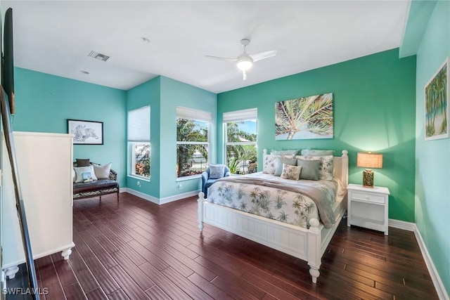 1658 Mcilvaine Ct, Marco Island, FL 34145 - bedroom featuring baseboards, wood finished floors, and ceiling fan