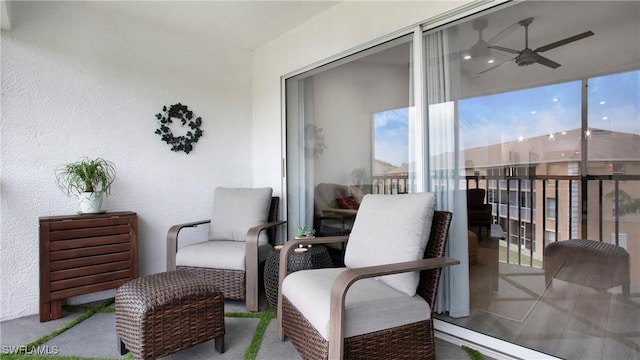 9640 Victoria Ln Unit C308, Naples, FL 34109 - balcony with ceiling fan
