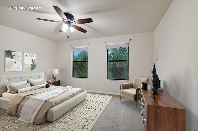 10996 Cherry Laurel Dr, Fort Myers, FL 33912 - bedroom featuring carpet, baseboards, and ceiling fan
