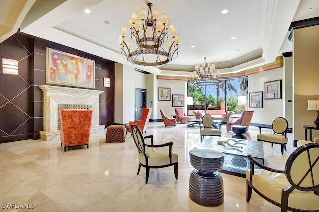 1050 Borghese Ln Unit 801, Naples, FL 34114 - building lobby featuring ornamental molding and recessed lighting