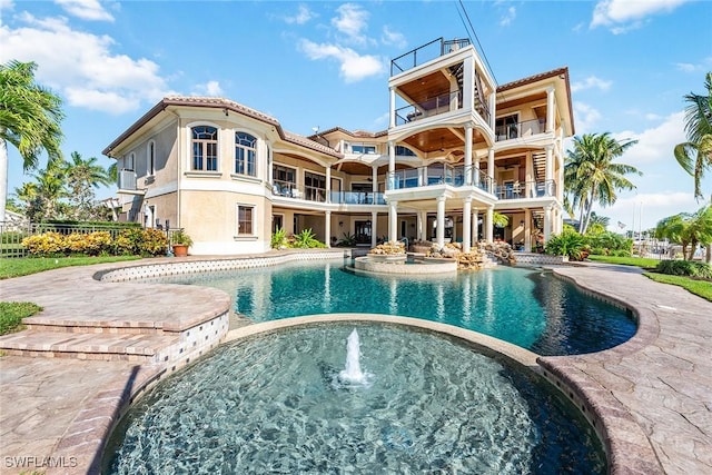 1547 Caxambas Ct, Marco Island, FL 34145 - view of pool with a pool with connected hot tub and a patio