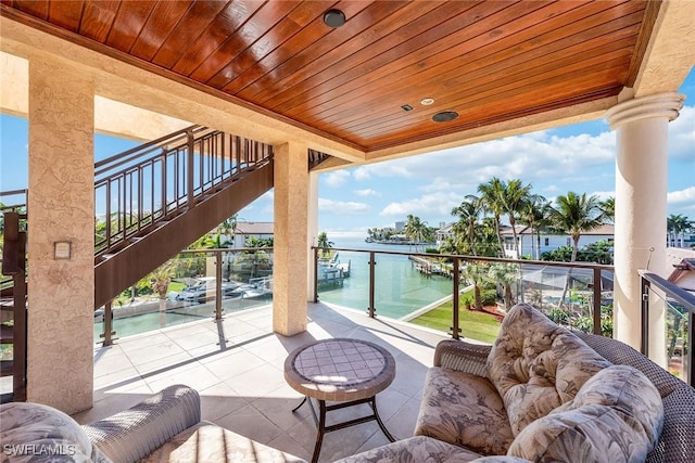 1547 Caxambas Ct, Marco Island, FL 34145 - balcony with a water view and beverage cooler