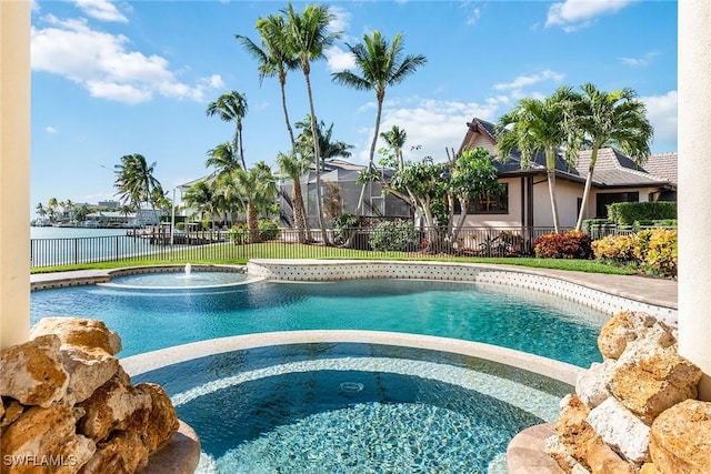 1547 Caxambas Ct, Marco Island, FL 34145 - view of swimming pool with a pool with connected hot tub