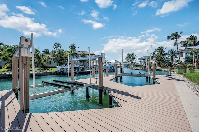 1547 Caxambas Ct, Marco Island, FL 34145 - dock featuring boat lift and a water view