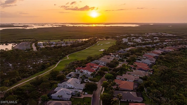 20081 Chapel Trce, Estero, FL 33928 - aerial view at dusk of a water view, a residential view, and golf course view