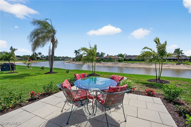 24769 Paradise Rd, Bonita Springs, FL 34135 - view of patio with a water view and outdoor dining space