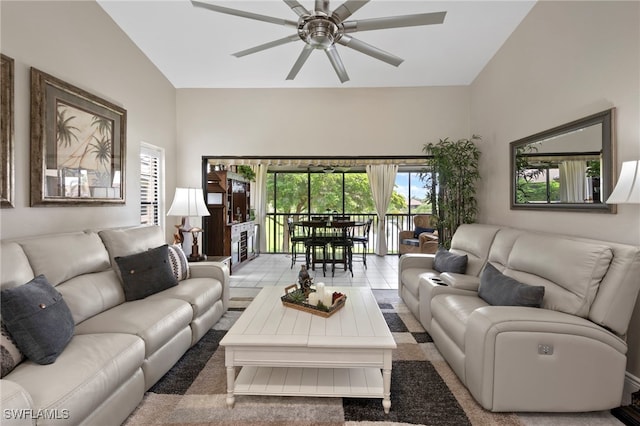 15444 Admiralty Cir Unit 10, North Fort Myers, FL 33917 - living room with a ceiling fan