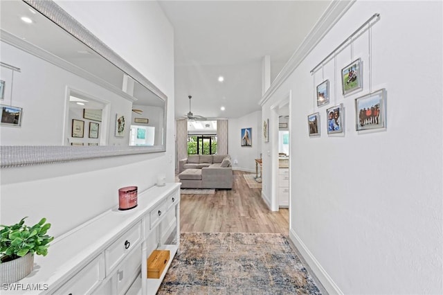 10811 Breaker Ln, Naples, FL 34109 - hall with light wood-style floors, recessed lighting, and baseboards