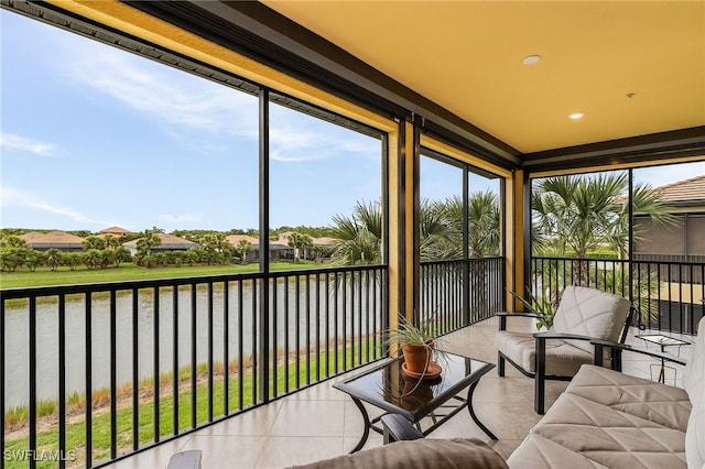10498 Casella Way Unit 202, Fort Myers, FL 33913 - sunroom / solarium with a water view