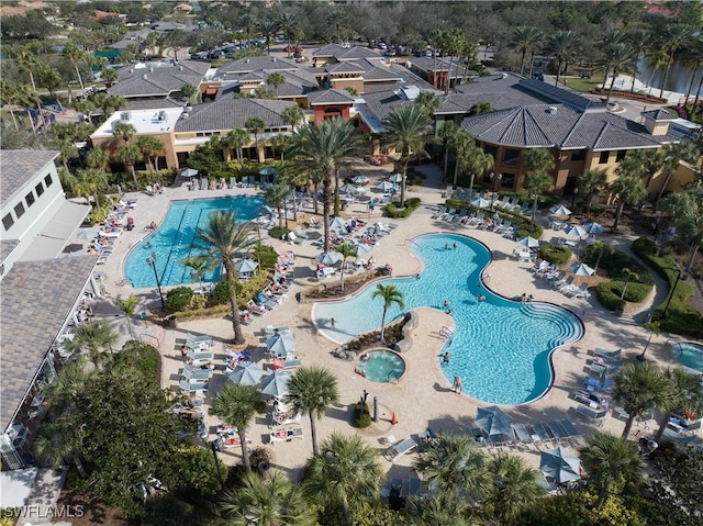 10498 Casella Way Unit 202, Fort Myers, FL 33913 - aerial view of property and surrounding area with a pool