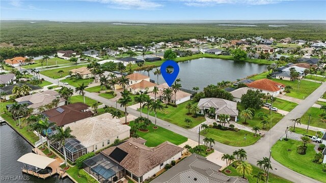 5408 SW 26th Ct, Cape Coral, FL 33914 - aerial perspective of suburban area with a large body of water