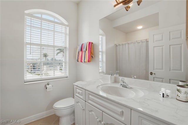 5408 SW 26th Ct, Cape Coral, FL 33914 - full bath with vanity, tile patterned floors, and a shower with shower curtain