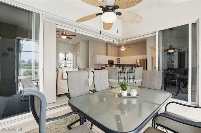 5408 SW 26th Ct, Cape Coral, FL 33914 - dining area with a ceiling fan