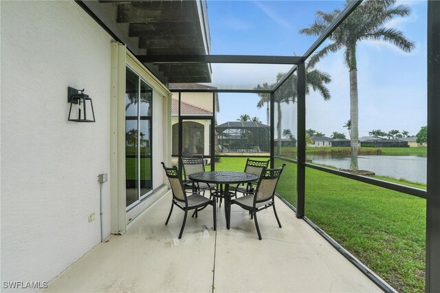 5408 SW 26th Ct, Cape Coral, FL 33914 - sunroom / solarium featuring a water view