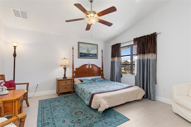 3825 Barnegat Dr, Punta Gorda, FL 33950 - bedroom featuring lofted ceiling, baseboards, and a ceiling fan