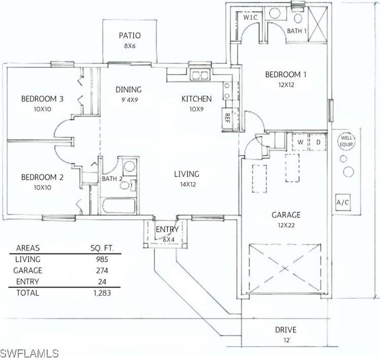 763 Milano Ave S, Lehigh Acres, FL 33974 - floor plan / room layout
