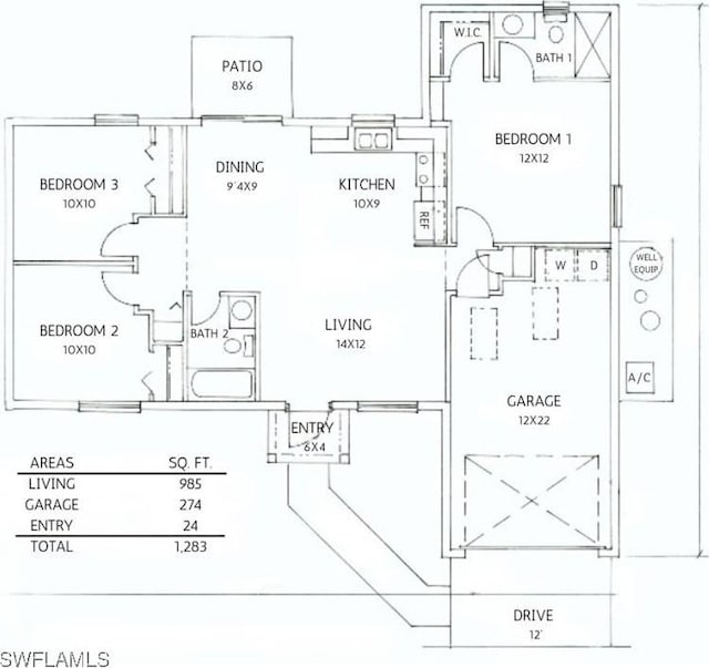 763 Milano Ave S, Lehigh Acres, FL 33974 - floor plan / room layout