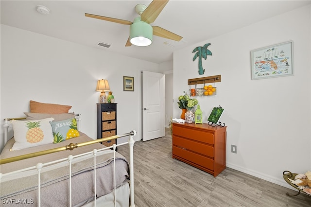 3901 NW 48th Ter, Cape Coral, FL 33993 - bedroom featuring light wood finished floors, baseboards, and ceiling fan