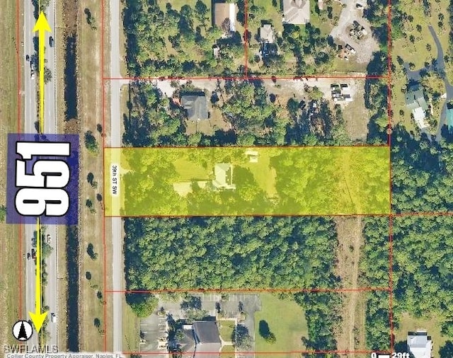 2780 39th St SW, Naples, FL 34117 - aerial view of property's location with property boundaries highlighted