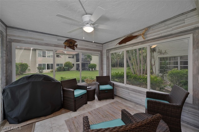 7400 College Pkwy Unit 61B, Fort Myers, FL 33907 - sunroom featuring ceiling fan