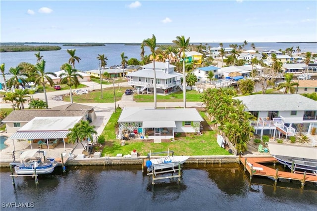 2839 Janet St, Matlacha, FL 33993 - aerial perspective of suburban area featuring a nearby body of water