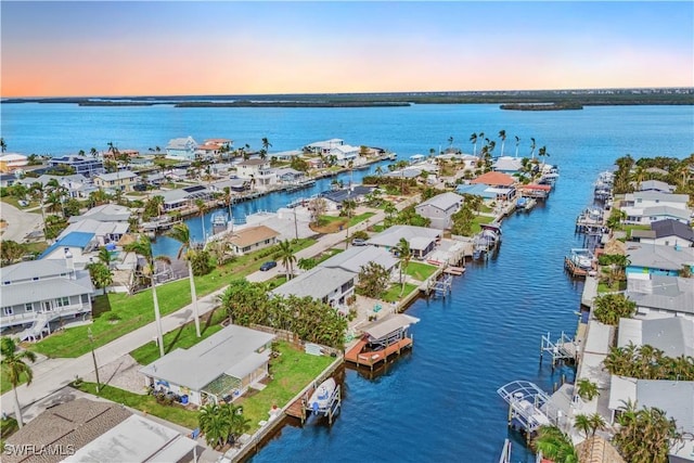 2839 Janet St, Matlacha, FL 33993 - aerial view at dusk of a water view and a residential view