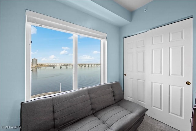 2745 1st St Unit 801, Fort Myers, FL 33916 - living room with a water view and carpet floors