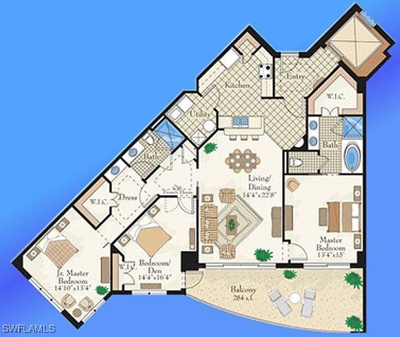 2745 1st St Unit 801, Fort Myers, FL 33916 - room layout