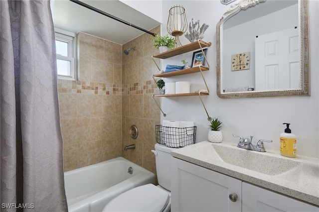 13219 2nd St, Fort Myers, FL 33905 - bathroom featuring toilet, shower / tub combo, and vanity