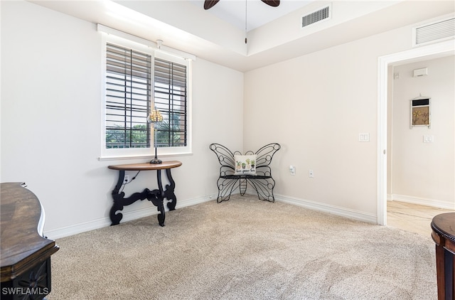 10530 Amiata Way Unit 201, Fort Myers, FL 33913 - sitting room with carpet floors, a ceiling fan, and baseboards