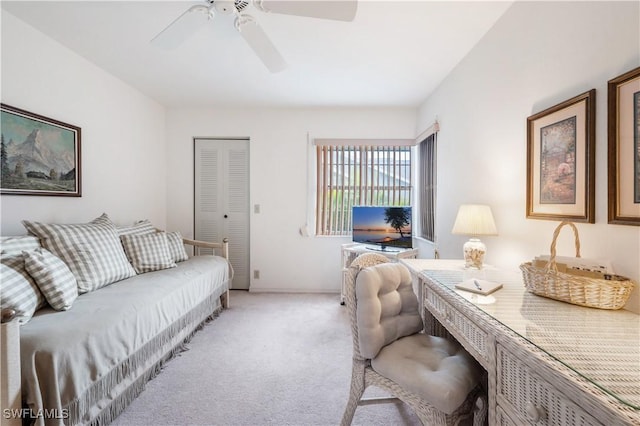 2141 Tama Cir Unit 202, Naples, FL 34112 - living room featuring light colored carpet and ceiling fan