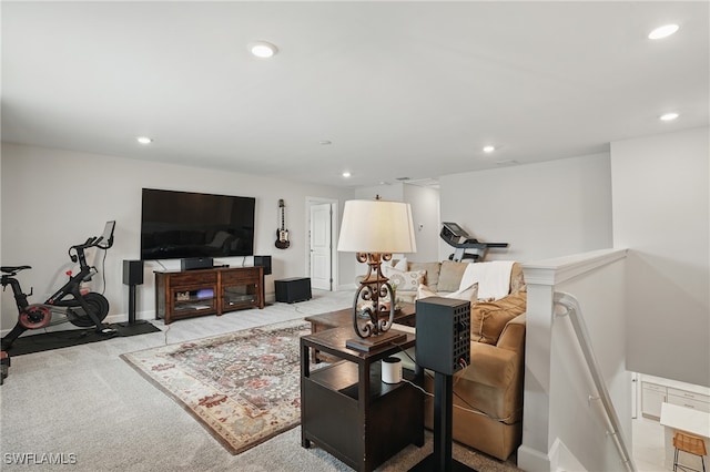 10415 Ventana Ln, Naples, FL 34120 - carpeted living area featuring recessed lighting and baseboards