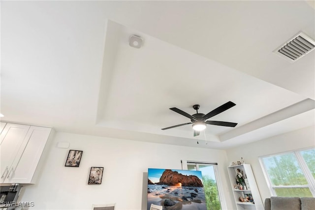 27130 Savoy Dr, Punta Gorda, FL 33955 - detailed view of a raised ceiling and ceiling fan