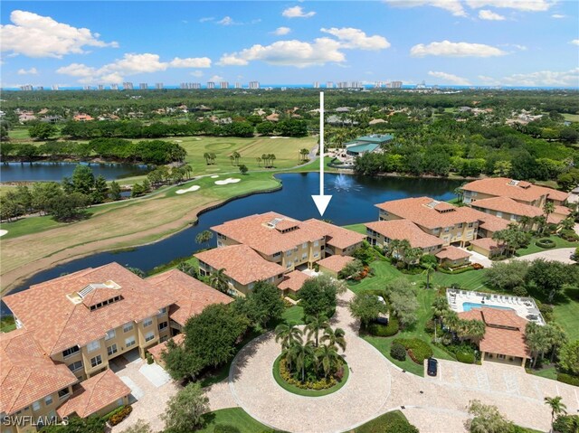 1880 Les Chateaux Blvd Unit 104, Naples, FL 34109 - aerial view of a large body of water, skyline, and a golf club