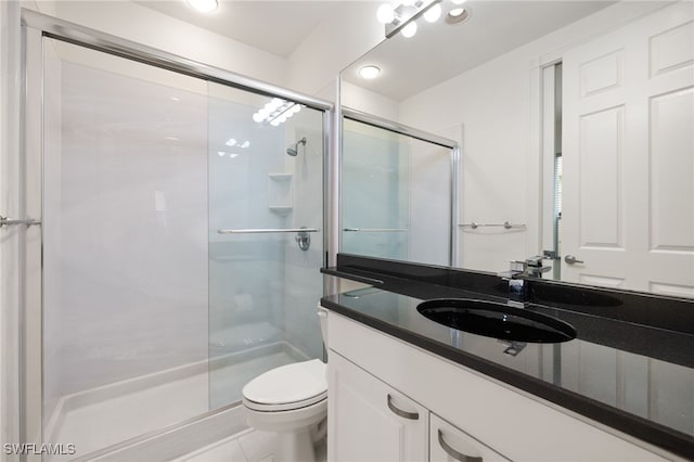 1880 Les Chateaux Blvd Unit 104, Naples, FL 34109 - full bathroom with a shower stall, vanity, and tile patterned floors