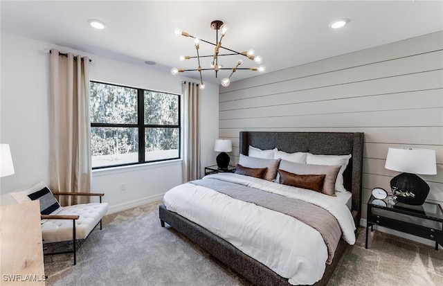 44204 Kelly Dr, Punta Gorda, FL 33982 - carpeted bedroom featuring a chandelier, baseboards, and recessed lighting