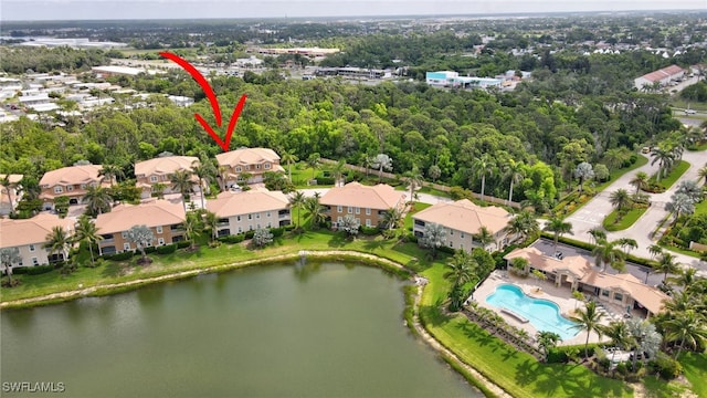 18273 Creekside Preserve Loop Unit 101, Fort Myers, FL 33908 - aerial view of property and surrounding area featuring a nearby body of water and a pool